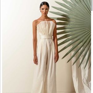 Andres Otalora Gingko Pleated Silk Top